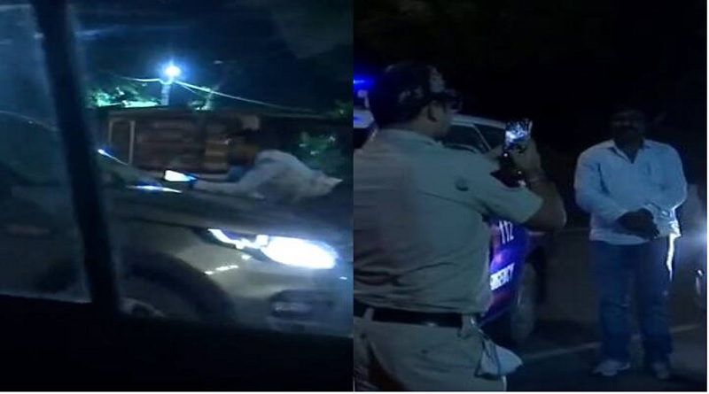 कैमरे में क़ैद: बोनट पर लटका दिल्ली का शख्स कई किलोमीटर तक कार चलाता है